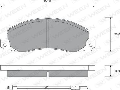 Ween 151-2364 - Гальмівні колодки, дискові гальма autocars.com.ua