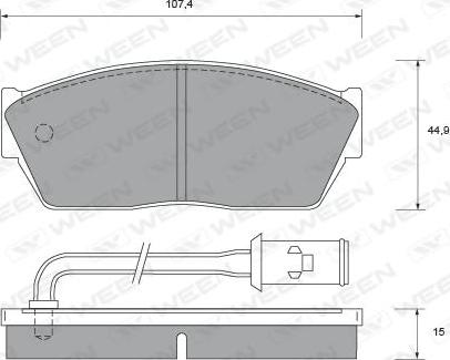 Ween 151-2367 - Гальмівні колодки, дискові гальма autocars.com.ua