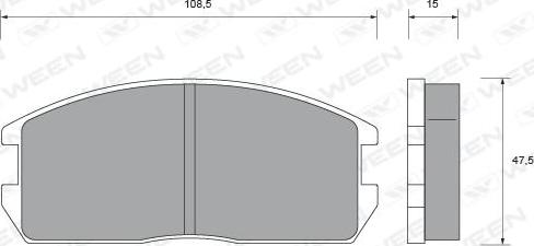 Ween 151-2372 - Гальмівні колодки, дискові гальма autocars.com.ua