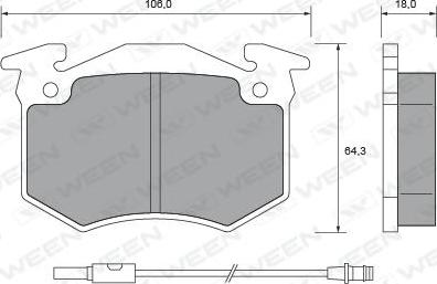 Ween 151-2389 - Тормозные колодки, дисковые, комплект avtokuzovplus.com.ua