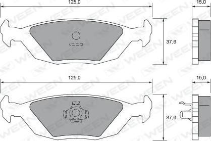 Ween 151-2395 - Тормозные колодки, дисковые, комплект avtokuzovplus.com.ua