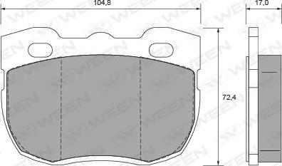 Ween 151-2396 - Гальмівні колодки, дискові гальма autocars.com.ua