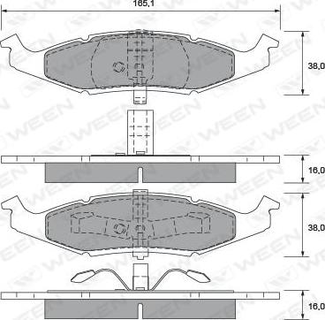 Ween 151-2407 - Гальмівні колодки, дискові гальма autocars.com.ua