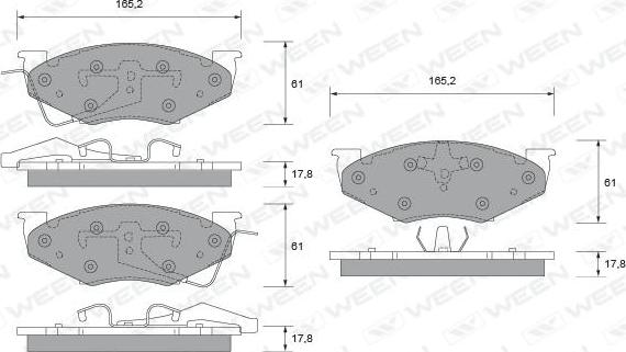 Ween 151-2409 - Гальмівні колодки, дискові гальма autocars.com.ua