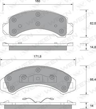 Ween 151-2413 - Тормозные колодки, дисковые, комплект avtokuzovplus.com.ua