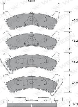 Ween 151-2441 - Тормозные колодки, дисковые, комплект avtokuzovplus.com.ua