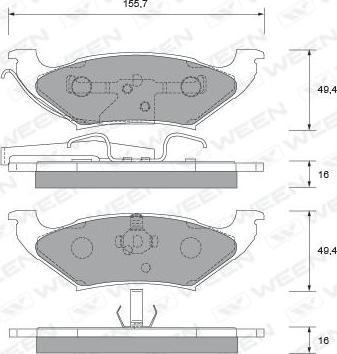 Ween 151-2444 - Тормозные колодки, дисковые, комплект avtokuzovplus.com.ua