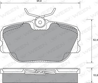 Ween 151-2461 - Гальмівні колодки, дискові гальма autocars.com.ua