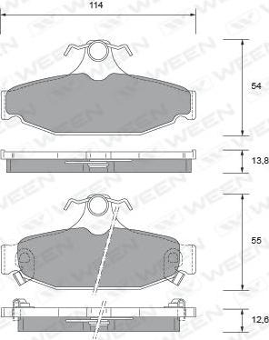 Ween 151-2485 - Гальмівні колодки, дискові гальма autocars.com.ua