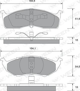 Ween 151-2486 - Гальмівні колодки, дискові гальма autocars.com.ua