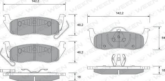 Ween 151-2506 - Гальмівні колодки, дискові гальма autocars.com.ua