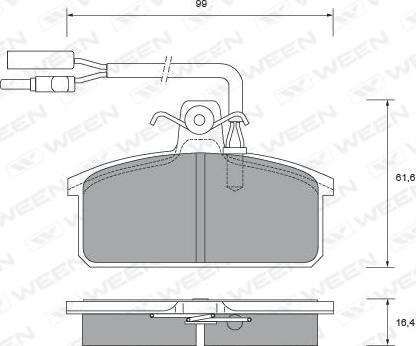 Ween 151-2508 - Гальмівні колодки, дискові гальма autocars.com.ua