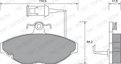 Ween 151-2513 - Гальмівні колодки, дискові гальма autocars.com.ua