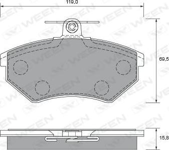 Ween 151-2515 - Тормозные колодки, дисковые, комплект avtokuzovplus.com.ua