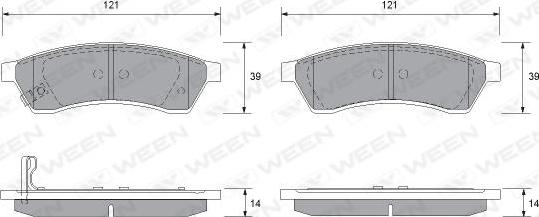 Ween 151-2566 - Гальмівні колодки, дискові гальма autocars.com.ua