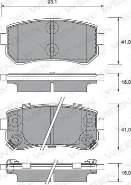 Ween 151-2571 - Гальмівні колодки, дискові гальма autocars.com.ua