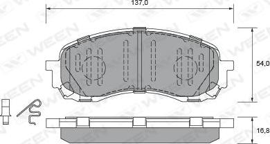 Ween 151-2575 - Гальмівні колодки, дискові гальма autocars.com.ua