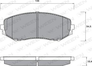 Ween 151-2587 - Тормозные колодки, дисковые, комплект avtokuzovplus.com.ua