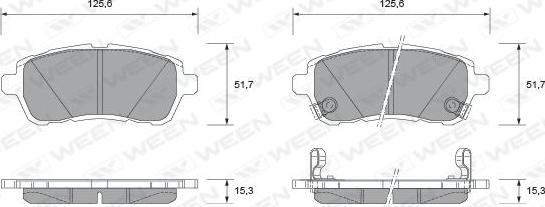 Ween 151-2590 - Тормозные колодки дисковые передние FORD Fiesta VI  MAZDA 2 DE  SUZUKI Swift IV  SUBARU Justy autodnr.net