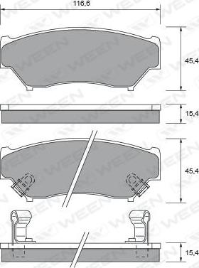 Ween 151-2591 - Тормозные колодки, дисковые, комплект avtokuzovplus.com.ua