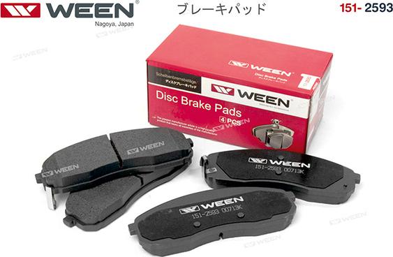 Ween 151-2593 - Тормозные колодки, дисковые, комплект avtokuzovplus.com.ua