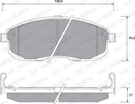 Ween 151-2597 - Гальмівні колодки, дискові гальма autocars.com.ua