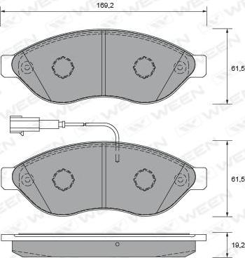 Ween 151-2624 - Тормозные колодки, дисковые, комплект avtokuzovplus.com.ua