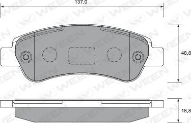 Ween 151-2625 - Тормозные колодки, дисковые, комплект avtokuzovplus.com.ua