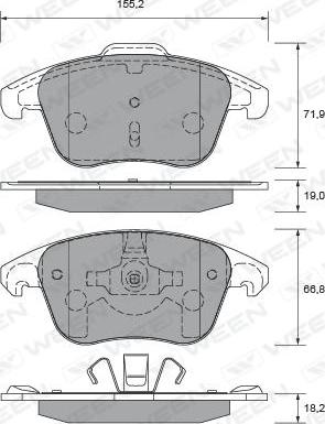 Ween 151-2630 - Тормозные колодки, дисковые, комплект avtokuzovplus.com.ua