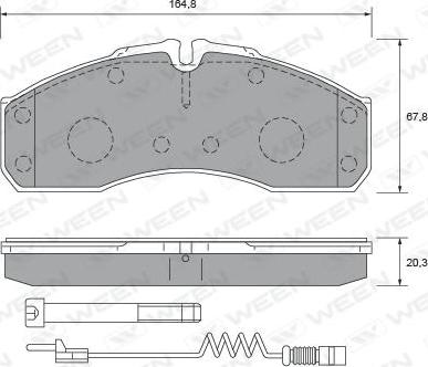 Ween 151-2632 - Тормозные колодки, дисковые, комплект avtokuzovplus.com.ua