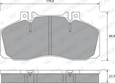 Ween 151-2633 - Гальмівні колодки, дискові гальма autocars.com.ua