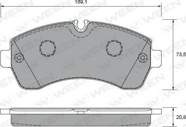 Ween 151-2634 - Тормозные колодки, дисковые, комплект avtokuzovplus.com.ua