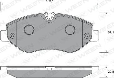 Ween 151-2636 - Тормозные колодки, дисковые, комплект avtokuzovplus.com.ua