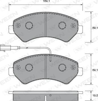 Ween 151-2639 - Гальмівні колодки, дискові гальма autocars.com.ua