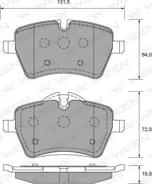 Ween 151-2647 - Тормозные колодки, дисковые, комплект avtokuzovplus.com.ua