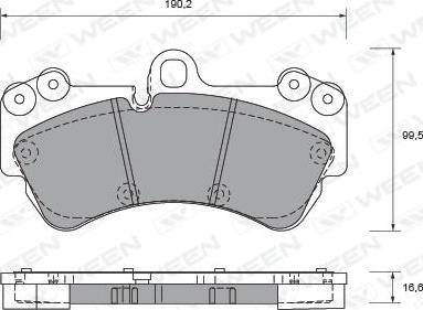 Ween 151-2652 - Гальмівні колодки, дискові гальма autocars.com.ua