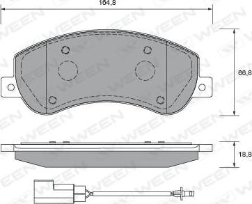 Ween 151-2656 - Тормозные колодки, дисковые, комплект avtokuzovplus.com.ua