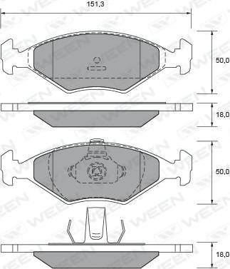 Ween 151-2675 - Гальмівні колодки, дискові гальма autocars.com.ua