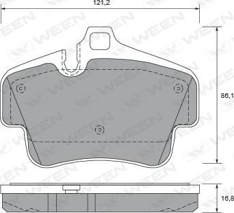 Ween 151-2679 - Гальмівні колодки, дискові гальма autocars.com.ua