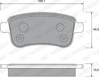 Ween 151-2699 - Гальмівні колодки, дискові гальма autocars.com.ua