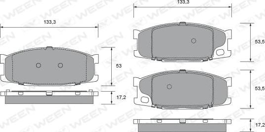 Ween 151-2711 - Тормозные колодки, дисковые, комплект autodnr.net