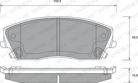 Ween 151-2722 - Тормозные колодки, дисковые, комплект autodnr.net