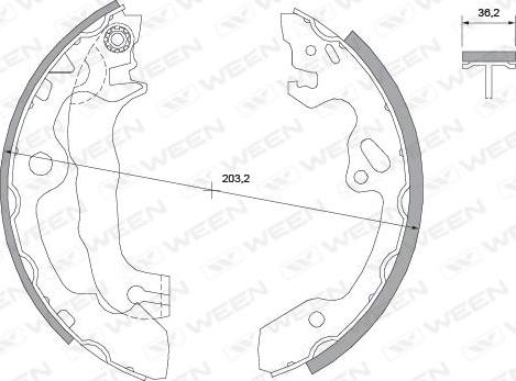 Ween 152-2008 - Комплект тормозных колодок, барабанные avtokuzovplus.com.ua