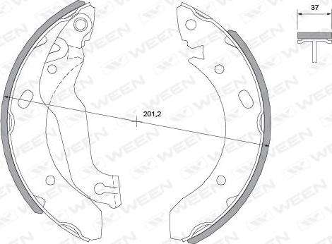 Ween 152-2013 - Комплект тормозных колодок, барабанные autodnr.net