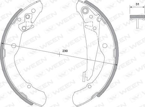 Ween 152-2014 - Комплект тормозных колодок, барабанные autodnr.net