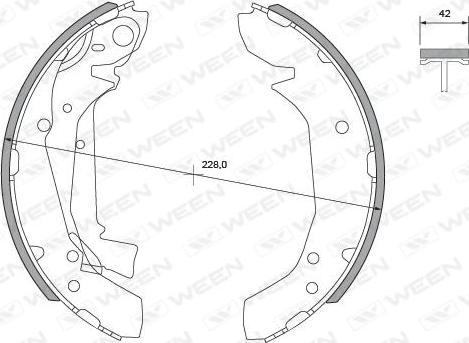 Ween 152-2022 - Комплект тормозных колодок, барабанные avtokuzovplus.com.ua