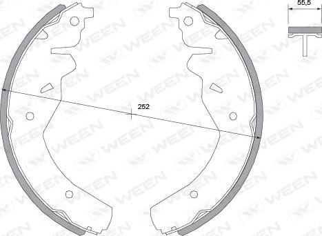 Ween 152-2025 - Комплект тормозных колодок, барабанные avtokuzovplus.com.ua