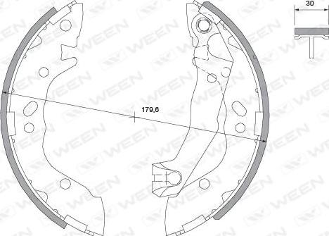 Ween 152-2031 - Комплект тормозных колодок, барабанные avtokuzovplus.com.ua