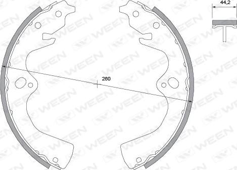 Ween 152-2032 - Комплект тормозных колодок, барабанные autodnr.net