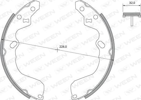 Ween 152-2033 - Комплект тормозных колодок, барабанные autodnr.net